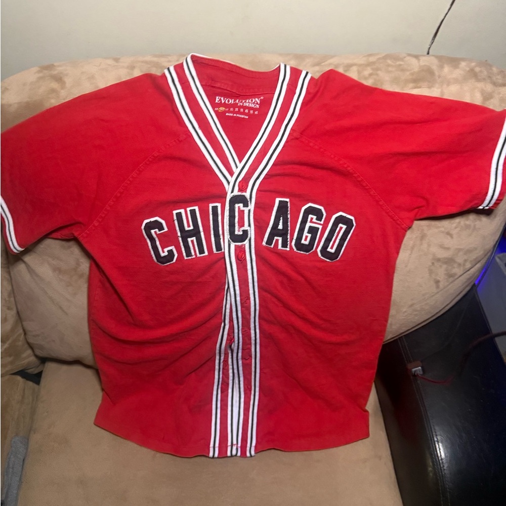 Evolution in Design Michael Jordan Chicago 23 Red Baseball Jersey Size Medium M